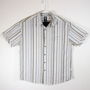 Kuhl Suncel Button Up Shirt Short Sleeve Striped